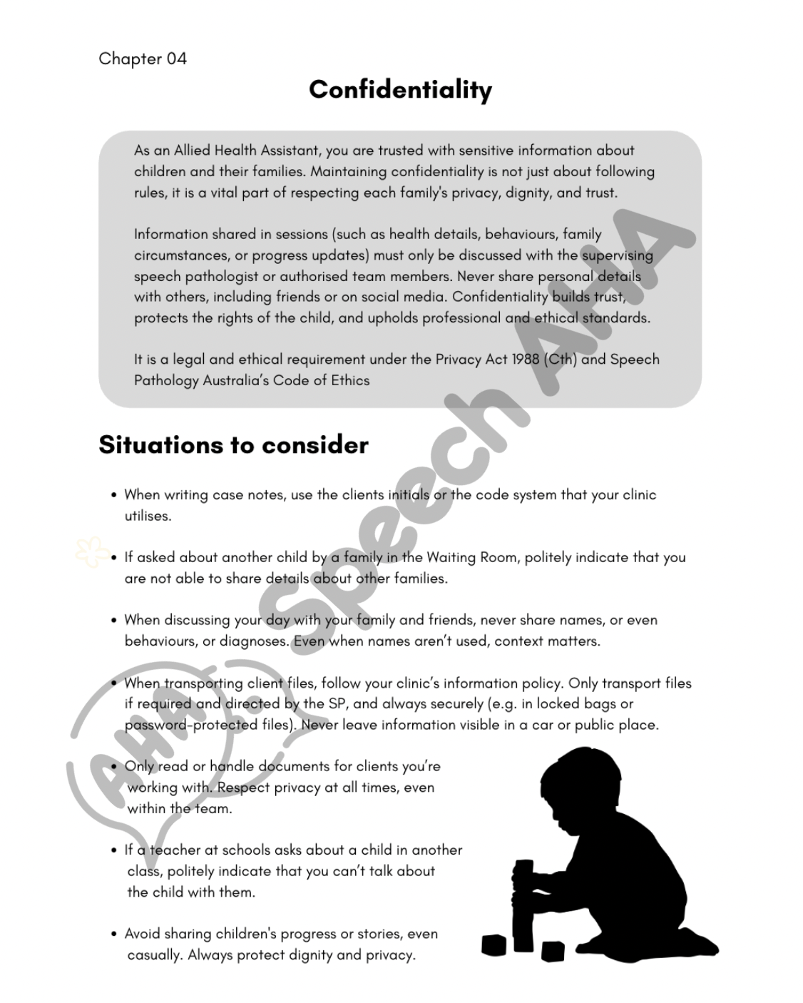 AHAs in Speech Pathology: Training Resource