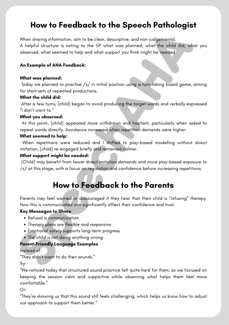 Speech Sound Therapy: What to Do When a Child Refuses